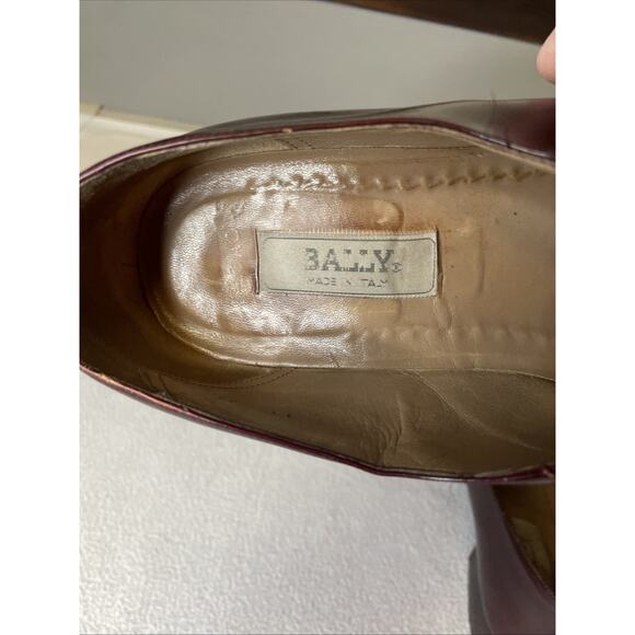 BALLY Men’s 11 3E Wide Oxblood Leather Oxford Brogue Medallion Toe Italy main image 14